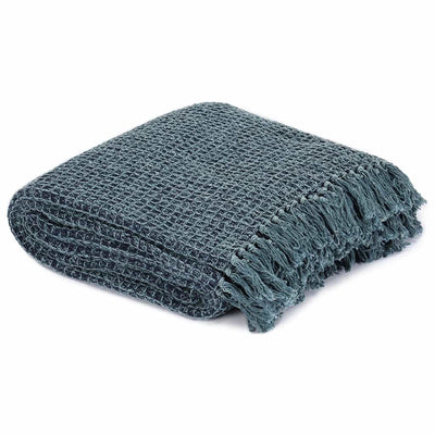 Vidaxl Plaid 125x150 cm Coton Indigo-Blue