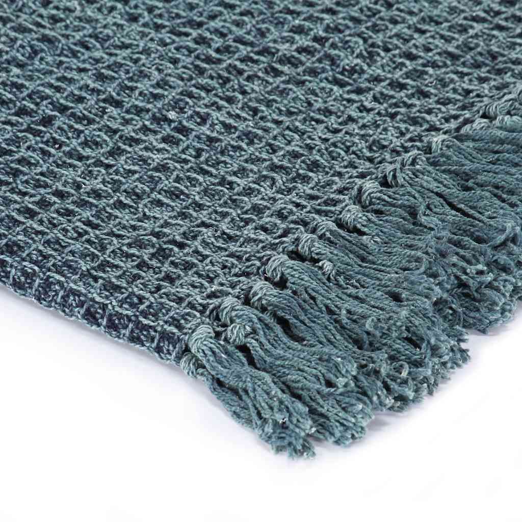 Vidaxl Plaid 125x150 cm Coton Indigo-Blue