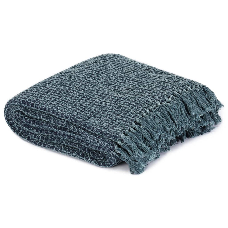 Vidaxl Plaid 160x210 cm Coton Indigo-Blue