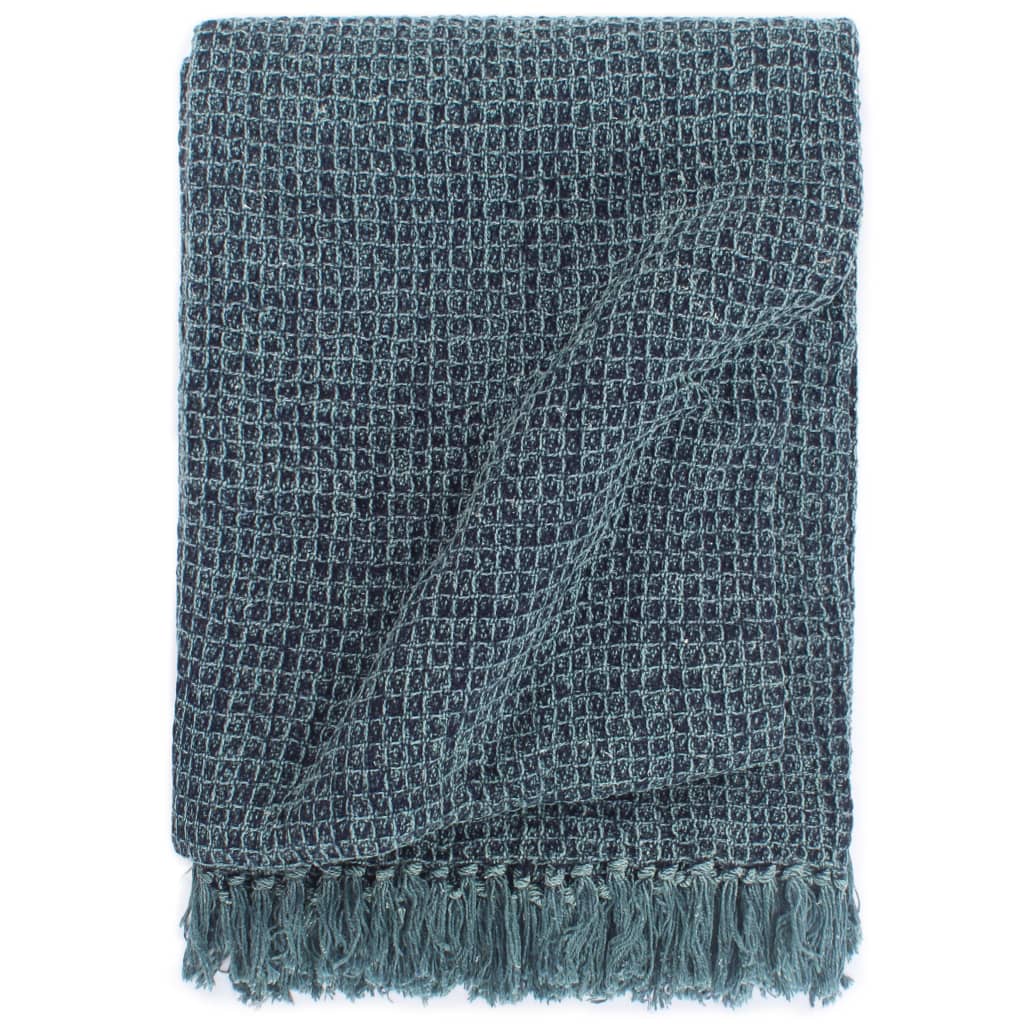 Vidaxl Plaid 220x250 cm Coton Indigo-Blue