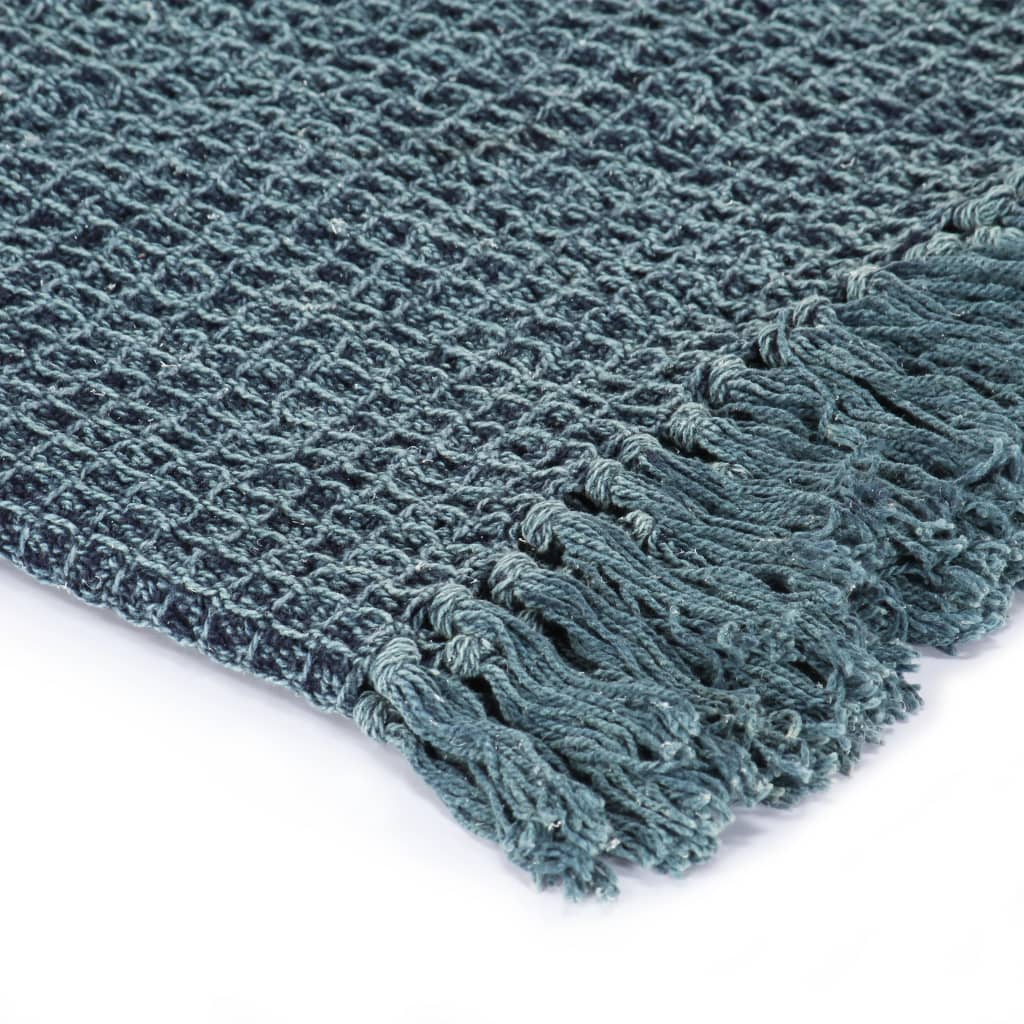 Vidaxl Plaid 220x250 cm Coton Indigo-Blue
