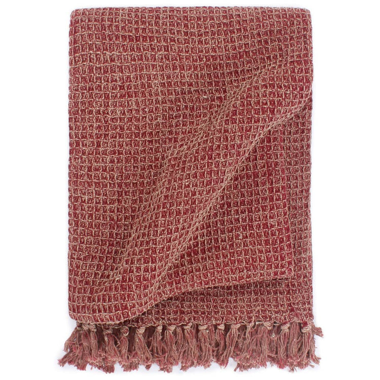 Vidaxl Plaid 160x210 cm Coton Bordeaux
