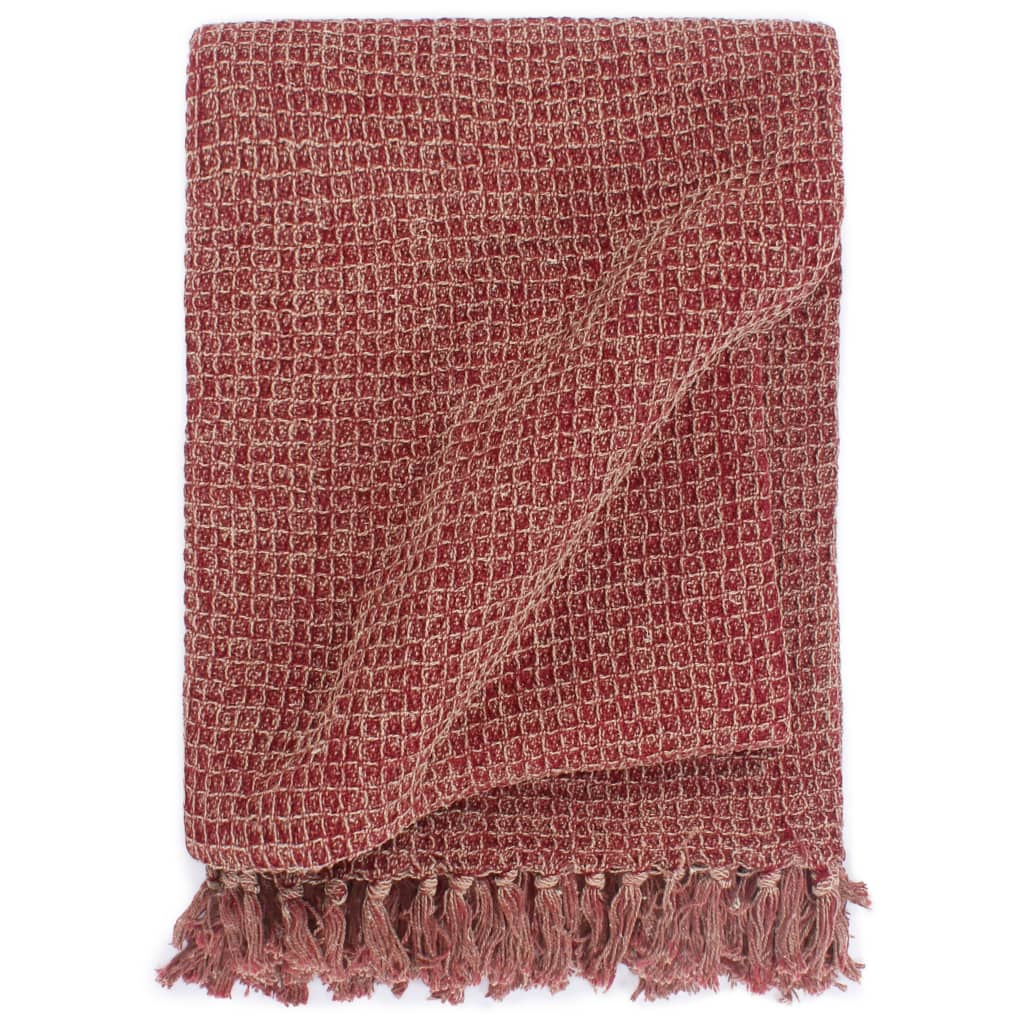 Vidaxl Plaid 220x250 cm Vin de coton rouge