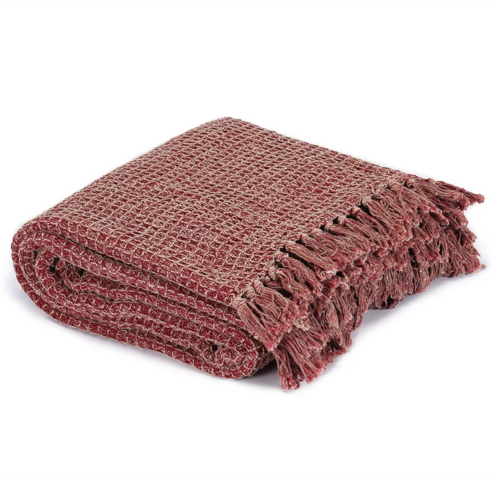 Vidaxl Plaid 220x250 cm Vin de coton rouge
