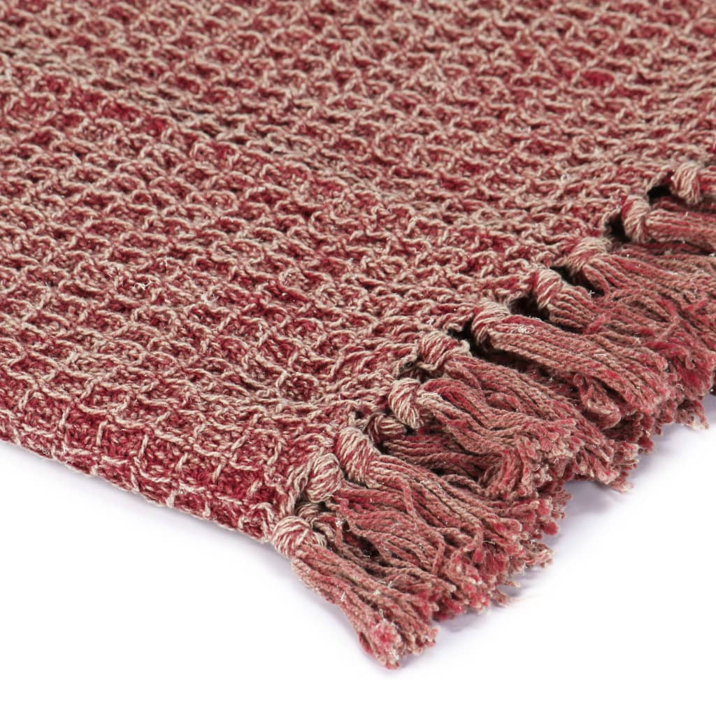 Vidaxl Plaid 220x250 cm Vin de coton rouge