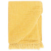 Vidaxl plaid 160x210 cm coton moutarde jaune