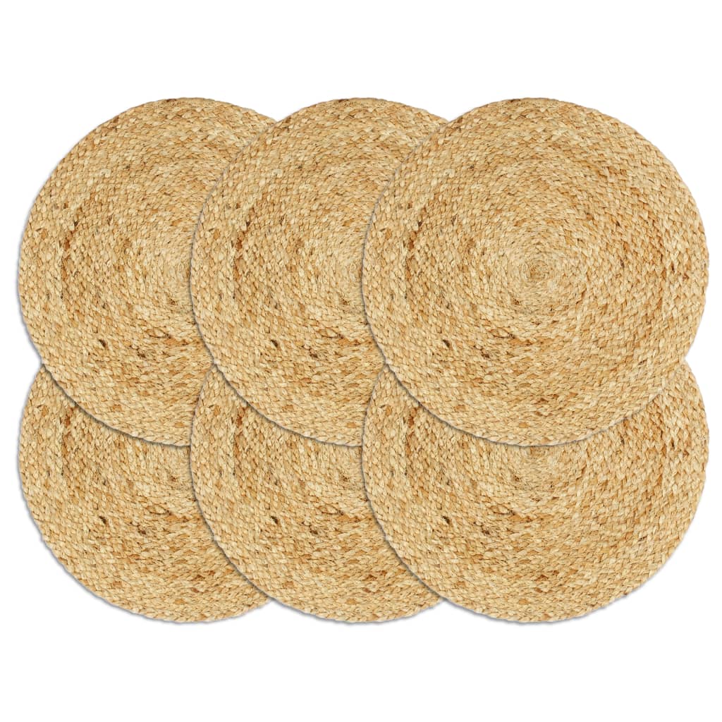 Vidaxl Placemats 6 Sts environ 38 cm Jute bien sûr