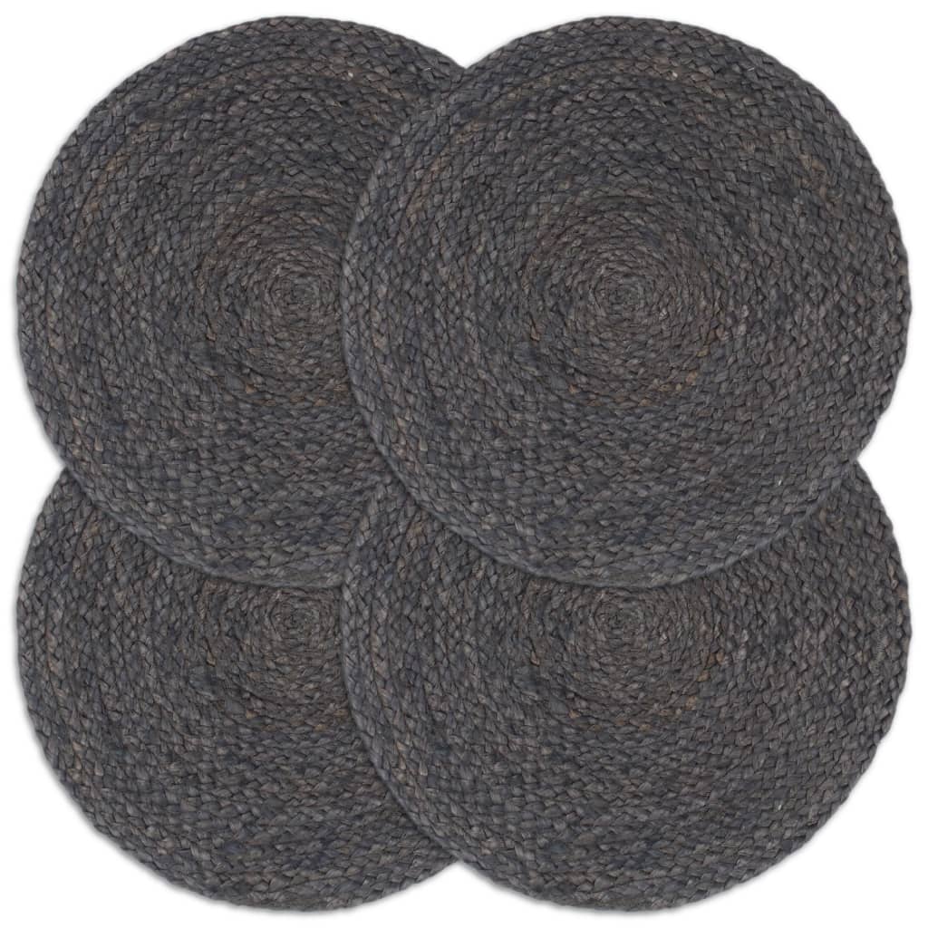 Vidaxl Placemats 4 Sts environ 38 cm de jute gris foncé