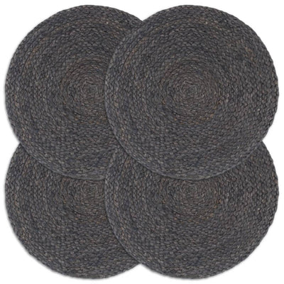 Vidaxl Placemats 4 Sts environ 38 cm de jute gris foncé