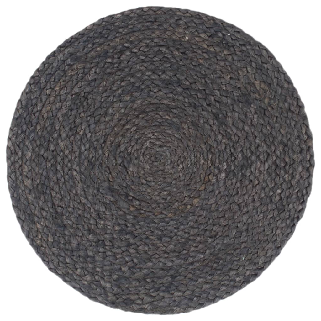 Vidaxl Placemats 4 Sts environ 38 cm de jute gris foncé