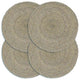 Vidaxl Placemats 4 Sts Round 38 cm Jute Grey