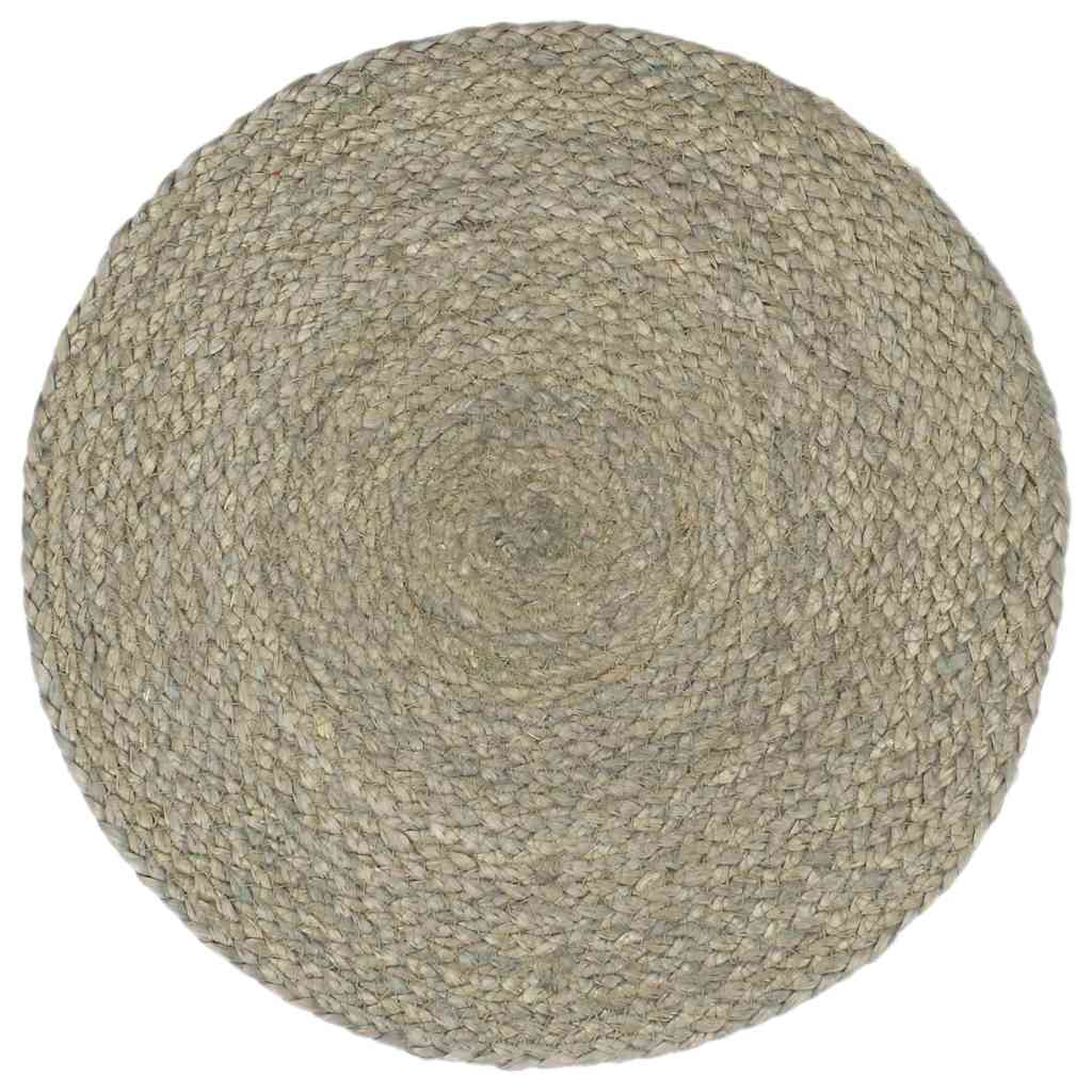 Vidaxl Placemats 4 Sts Round 38 cm Jute Grey