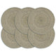 Vidaxl Placemats 6 Sts Round 38 cm Jute Grey