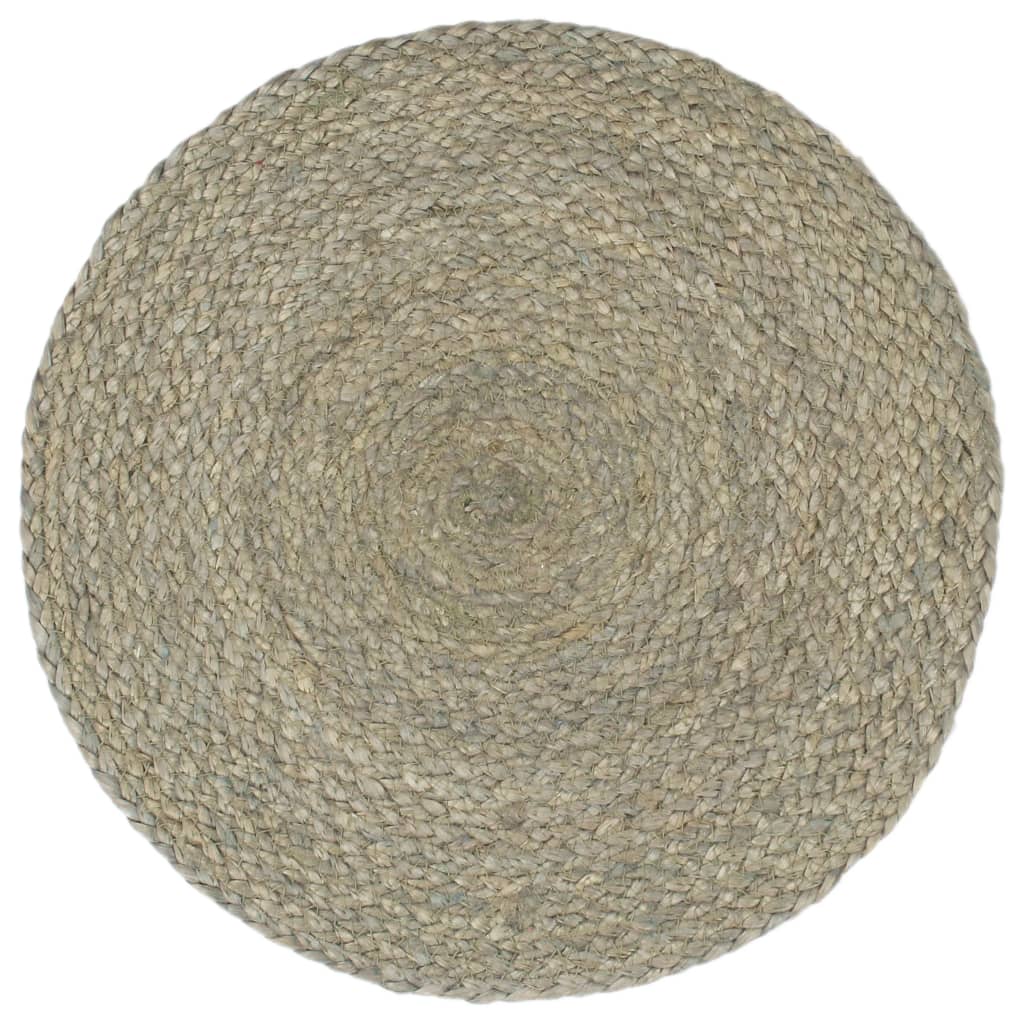 Vidaxl Placemats 6 Sts Round 38 cm Jute Grey