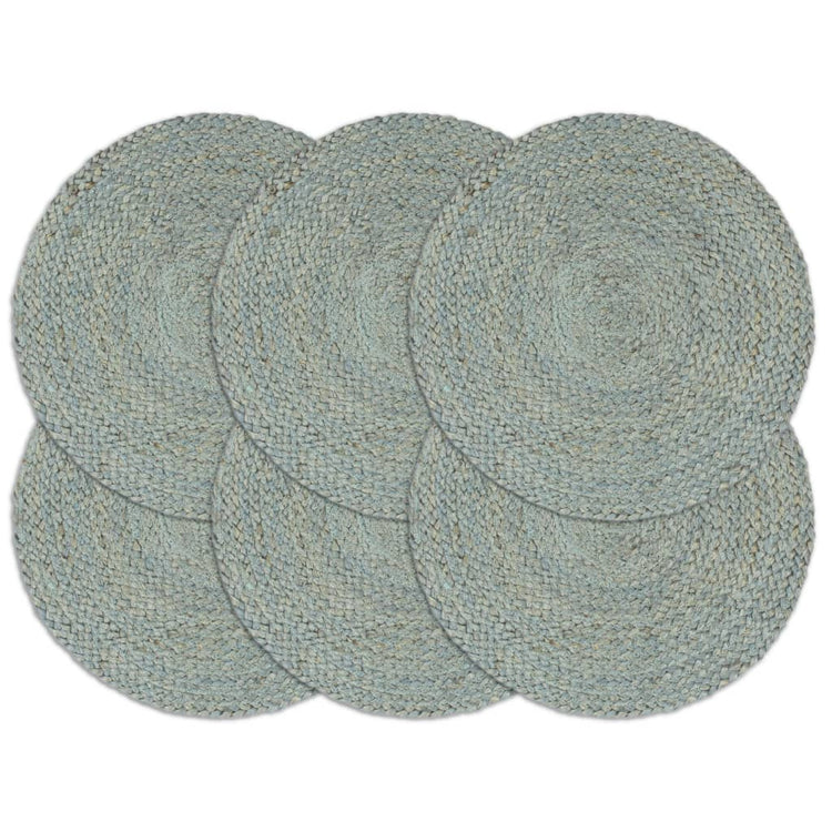 Vidaxl Placemats 6 Sts environ 38 cm de jute d'olive vert