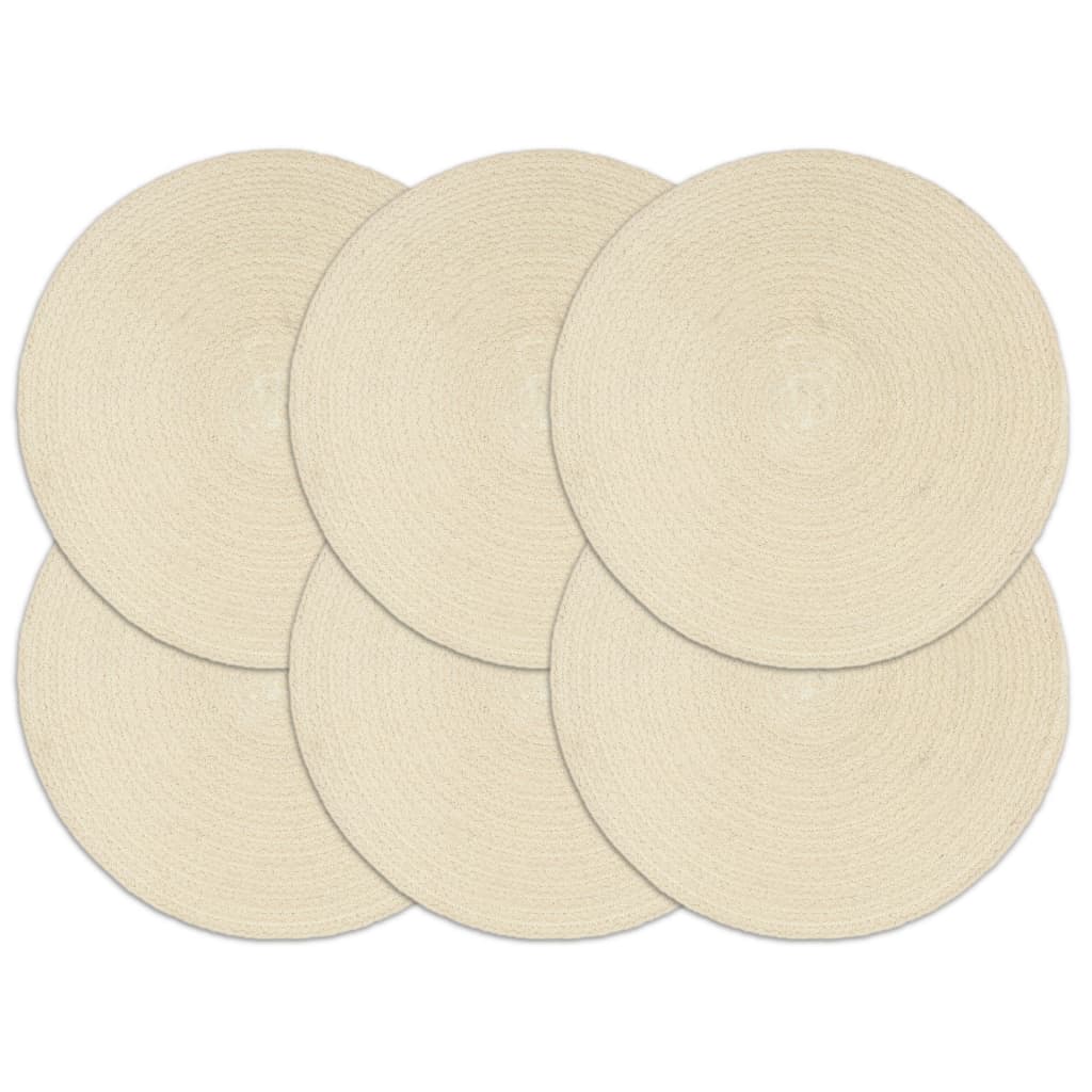 Vidaxl Placemats 6 Sts Round 38 cm Coton bien sûr