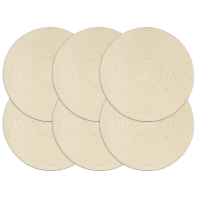 Vidaxl Placemats 6 Sts Round 38 cm Coton bien sûr