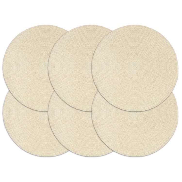 Vidaxl Placemats 6 Sts Round 38 cm Coton bien sûr
