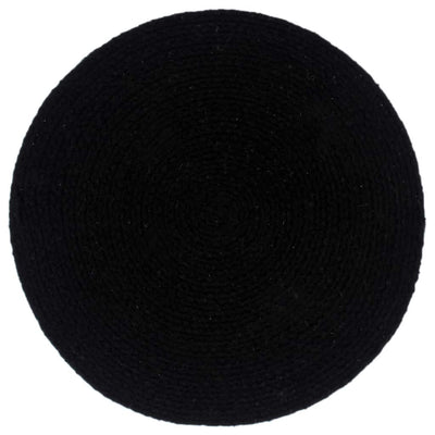 Vidaxl Placemats 4 Sts Round 38 cm Coton Noir
