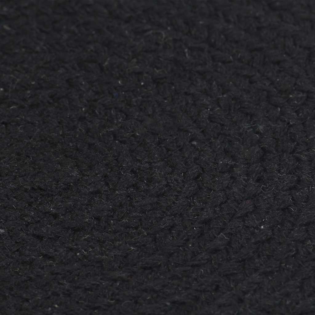 Vidaxl Placemats 4 Sts Round 38 cm Coton Noir