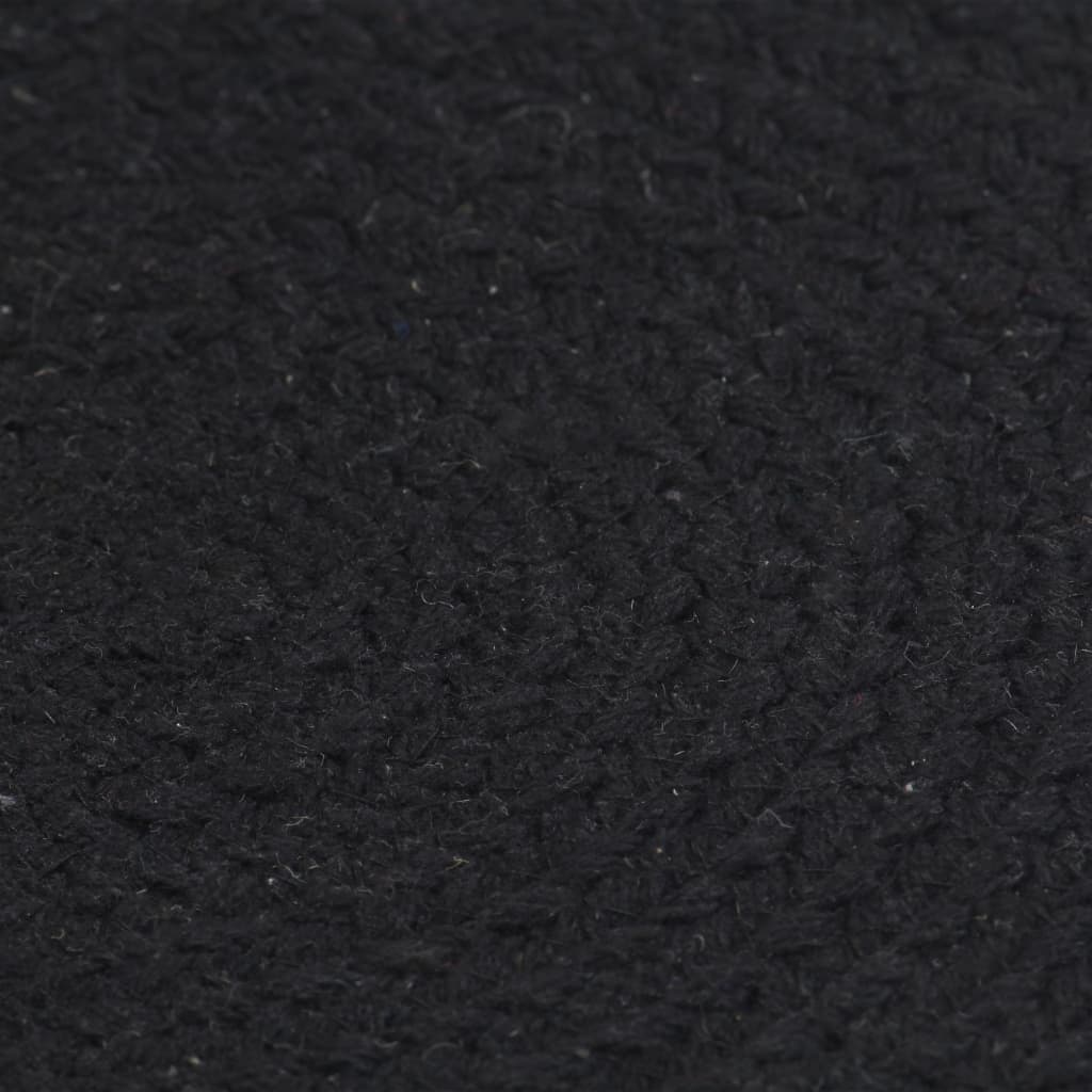 Vidaxl Placemats 6 Sts Round 38 cm Coton Noir