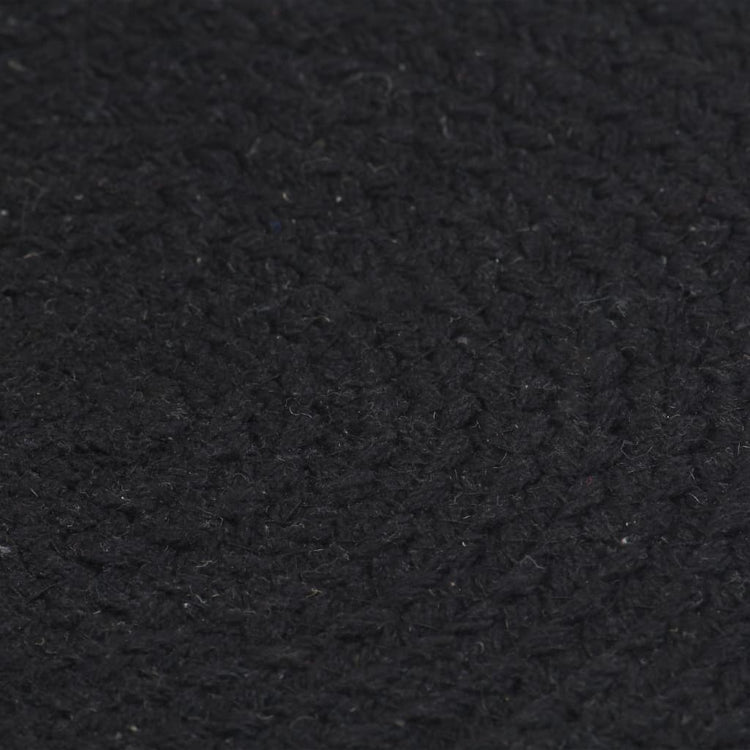 Vidaxl Placemats 6 Sts Round 38 cm Coton Noir