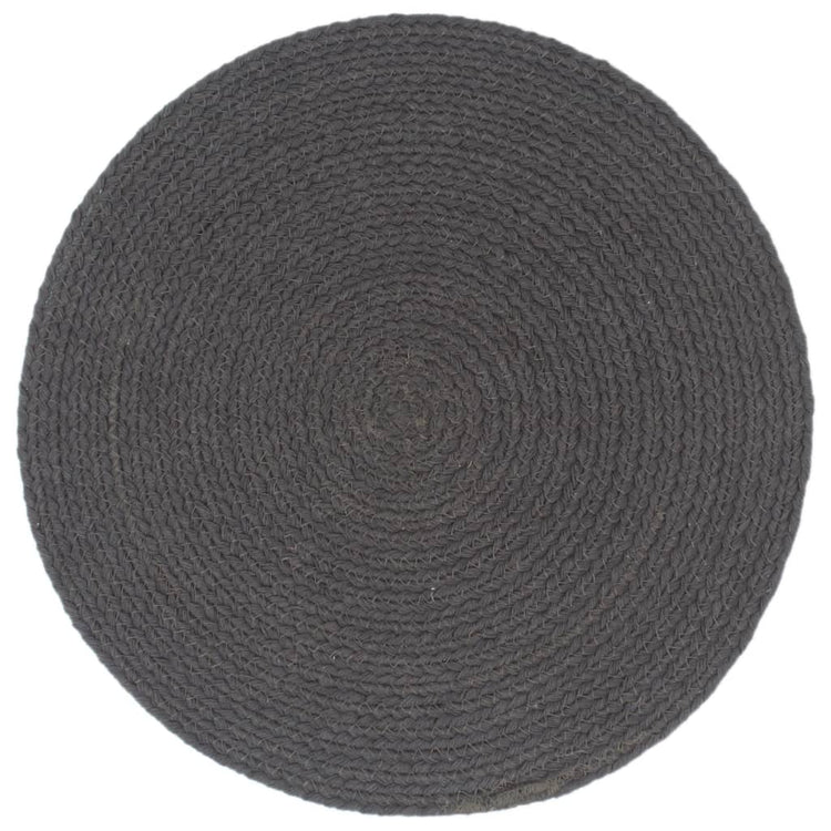 Vidaxl Placemats 4 STS Round 38 cm Coton Gris foncé