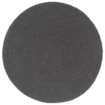 Vidaxl Placemats 4 STS Round 38 cm Coton Gris foncé