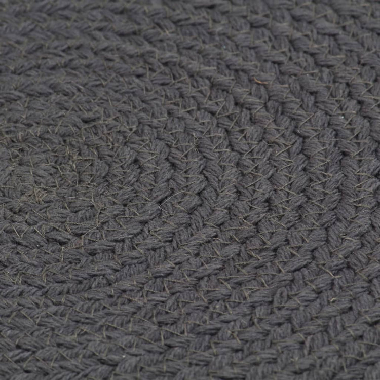 Vidaxl Placemats 4 STS Round 38 cm Coton Gris foncé