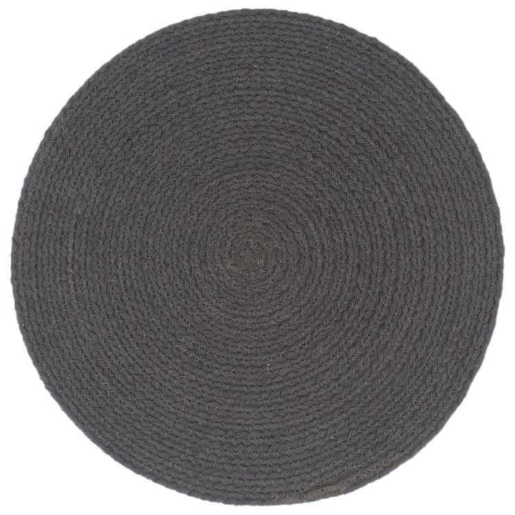 Vidaxl Placemats 6 Sts Round 38 cm Coton Gris foncé