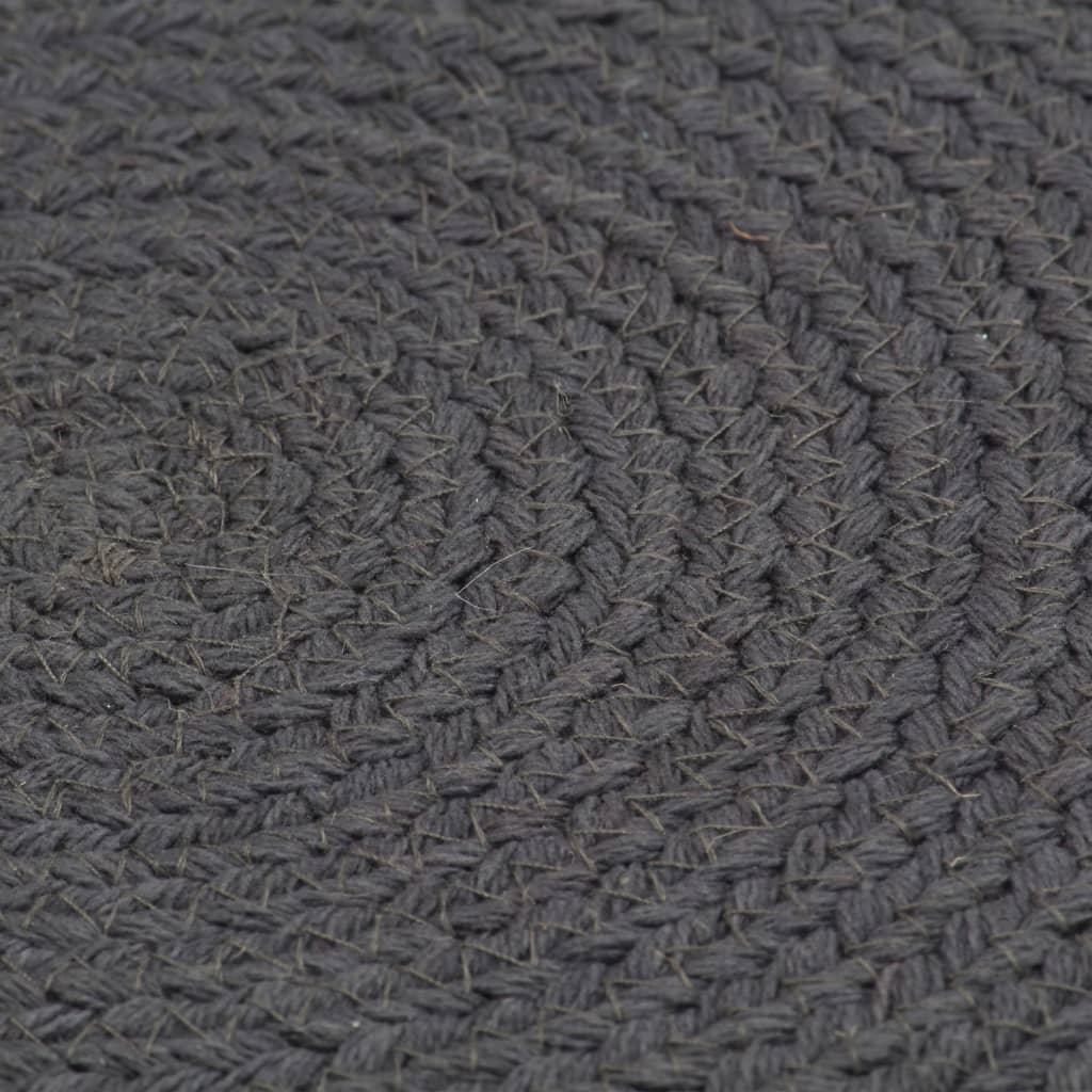 Vidaxl Placemats 6 Sts Round 38 cm Coton Gris foncé