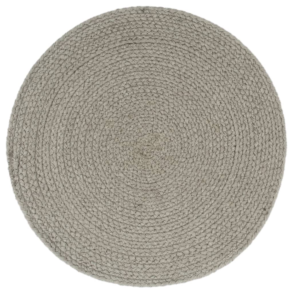 Vidaxl Placemats 6 Sts Round 38 cm Coton Grey