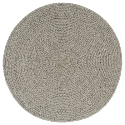 Vidaxl Placemats 6 Sts Round 38 cm Coton Grey