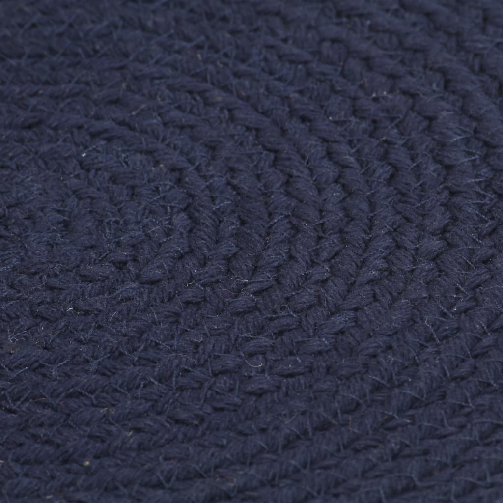 Vidaxl Placemats 4 Sts autour de 38 cm Coton Navy bleu marine