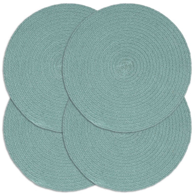 Vidaxl Placemats 4 Sts Round 38 cm Coton Green