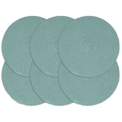 Vidaxl Placemats 6 Sts Round 38 cm Coton Green