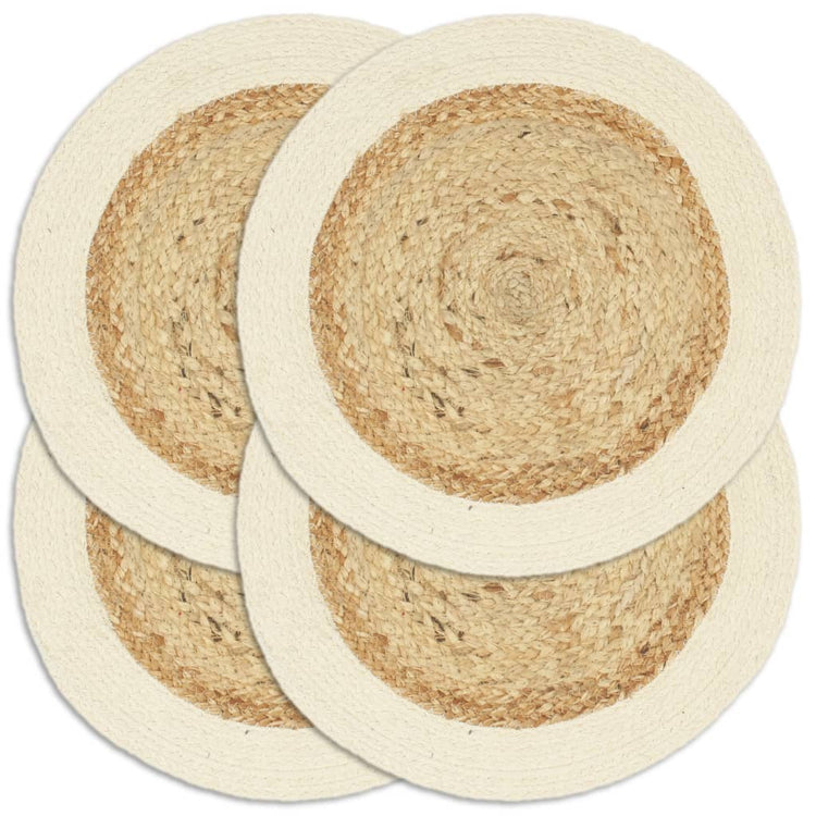Vidaxl Placemats 4 STS environ 38 cm de jute et de coton bien sûr