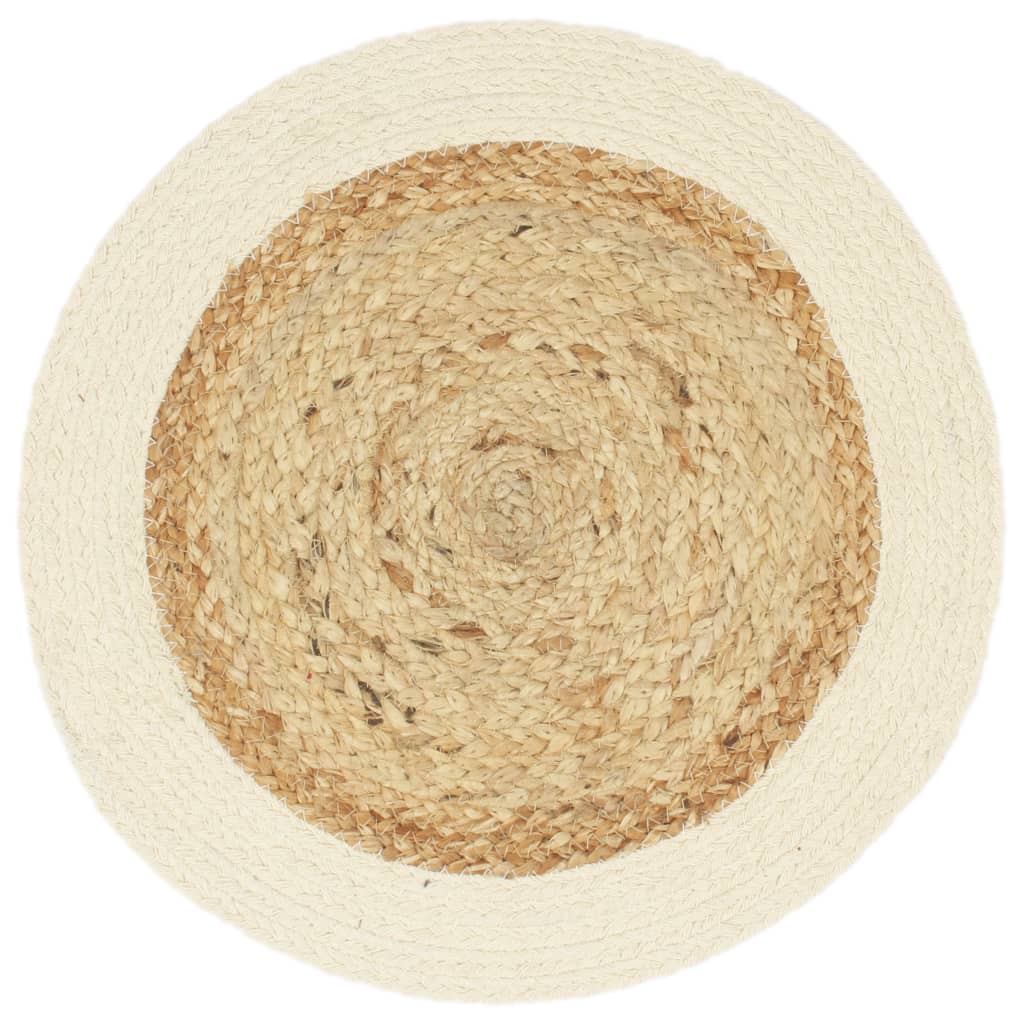 Vidaxl Placemats 4 STS environ 38 cm de jute et de coton bien sûr