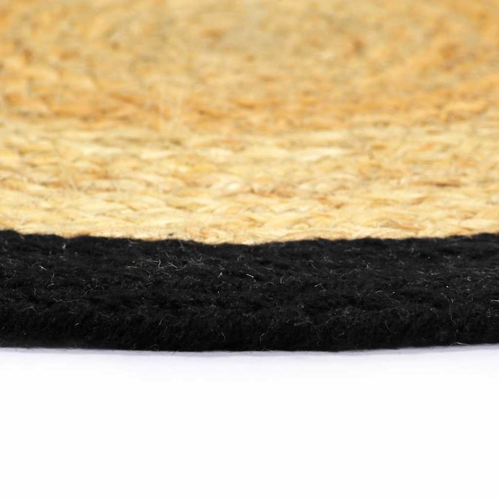Vidaxl Placemats 4 ST 38 cm Jute et Coton Natural and Black
