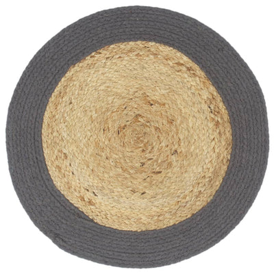Vidaxl Placemats 4 ST 38 cm Jute et Coton bien sûr et anthracite