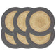 Vidaxl Placemats 6 ST 38 cm Jute et Coton bien sûr et anthracite