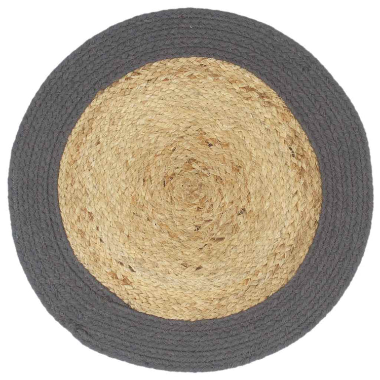 Vidaxl Placemats 6 ST 38 cm Jute et Coton bien sûr et anthracite