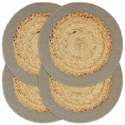 Vidaxl Placemats 4 ST 38 cm Jute et Coton Natural and Gray