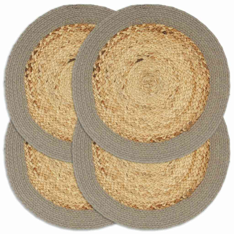 Vidaxl Placemats 4 ST 38 cm Jute et Coton Natural and Gray