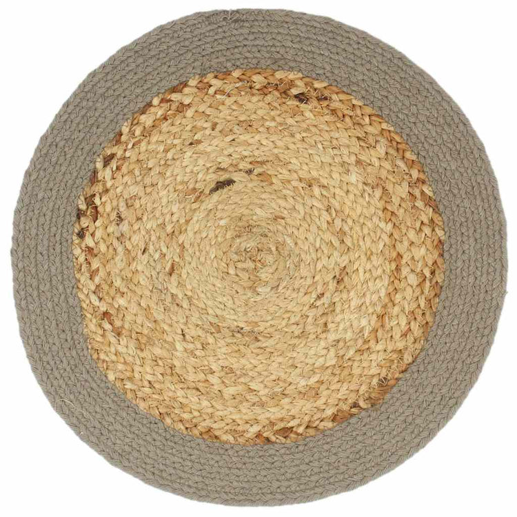 Vidaxl Placemats 4 ST 38 cm Jute et Coton Natural and Gray