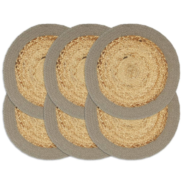 Vidaxl Placemats 6 ST 38 cm Jute et Coton Natural and Grey