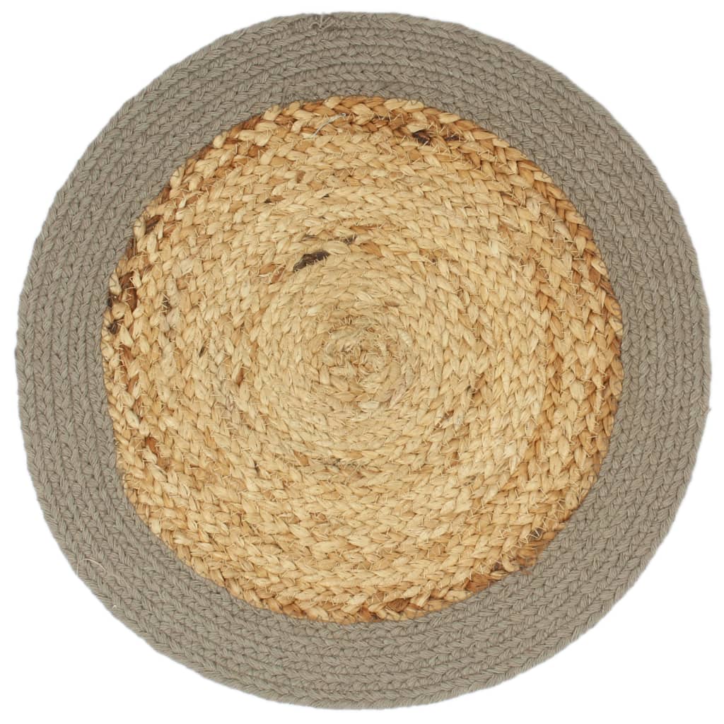 Vidaxl Placemats 6 ST 38 cm Jute et Coton Natural and Grey