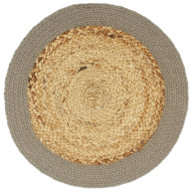 Vidaxl Placemats 6 ST 38 cm Jute et Coton Natural and Grey