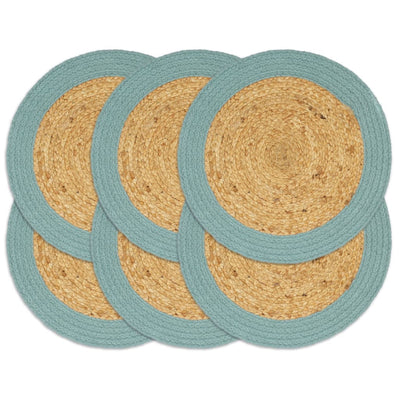 Vidaxl Placemats 6 ST 38 cm Jute et Coton bien sûr et vert