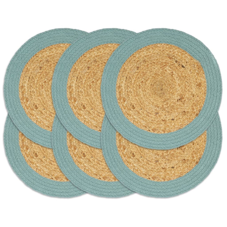 Vidaxl Placemats 6 ST 38 cm Jute et Coton bien sûr et vert